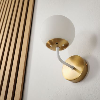 Brilagi - Lampada da parete MALIVA 1xE14/15W/230V dorata/bianca