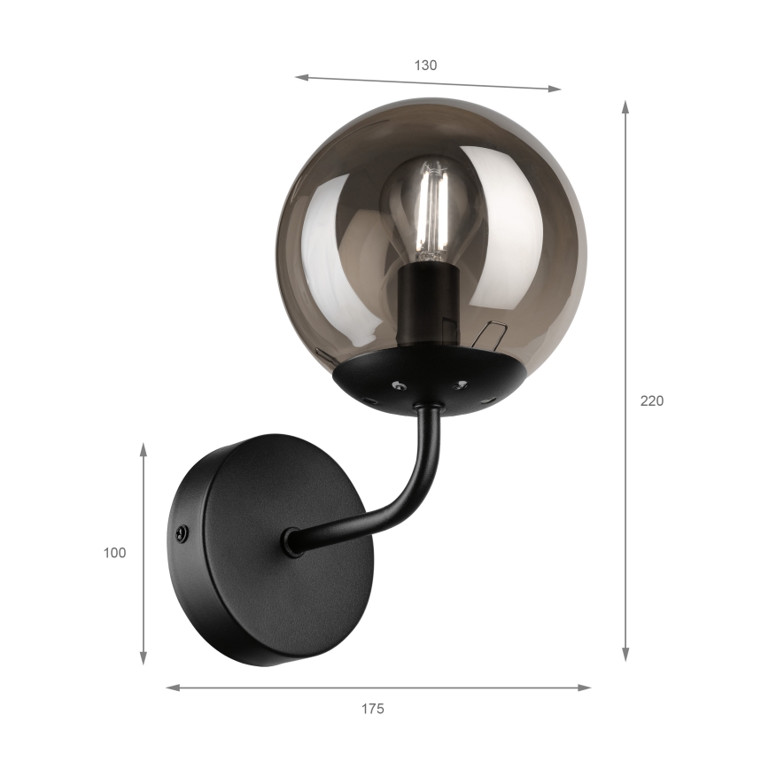 Brilagi - Lampada da parete MALIVA 1xE14/15W/230V nero/fumé