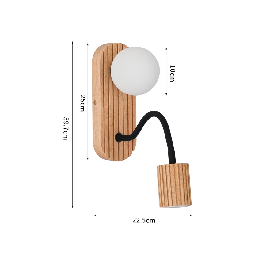 Brilagi - Lampada da parete MODERN WOOD 1xG9/5W/230V + 1xGU10/8W in legno