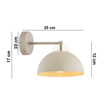 Brilagi - Lampada da parete MOON 1xE27/60W/230V beige/oro