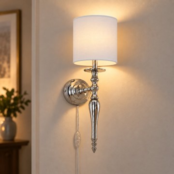 BRILAGI - Lampada da parete NUBILA 1xE27/60W/230V cromo lucido/bianco