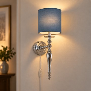 BRILAGI - Lampada da parete NUBILA 1xE27/60W/230V cromo lucido/blu scuro