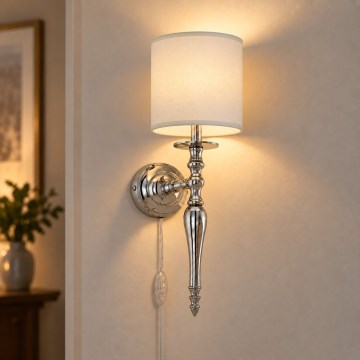BRILAGI - Lampada da parete NUBILA 1xE27/60W/230V cromo lucido/crema
