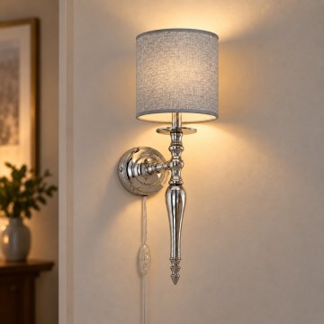 BRILAGI - Lampada da parete NUBILA 1xE27/60W/230V cromo lucido/grigio