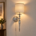 BRILAGI - Lampada da parete NUBILA 1xE27/60W/230V cromo lucido/marrone chiaro