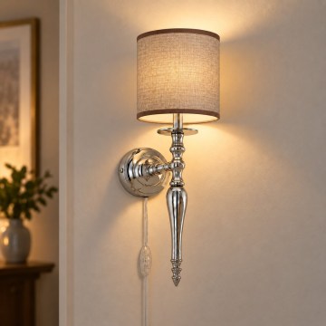 BRILAGI - Lampada da parete NUBILA 1xE27/60W/230V cromo lucido/marrone