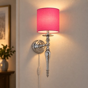 BRILAGI - Lampada da parete NUBILA 1xE27/60W/230V cromo lucido/rosa