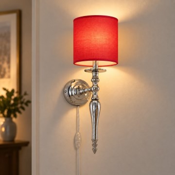 BRILAGI - Lampada da parete NUBILA 1xE27/60W/230V cromo lucido/rosso