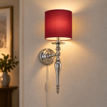 BRILAGI - Lampada da parete NUBILA 1xE27/60W/230V cromo lucido/rosso pompeiano