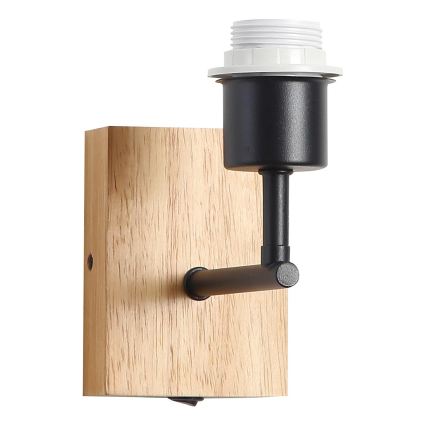 Brilagi - Lampada da parete NUBILA WOOD 1xE27/25W/230V rovere/nero/grigio chiaro