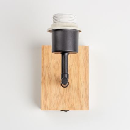 Brilagi - Lampada da parete NUBILA WOOD 1xE27/25W/230V rovere/nero/grigio chiaro