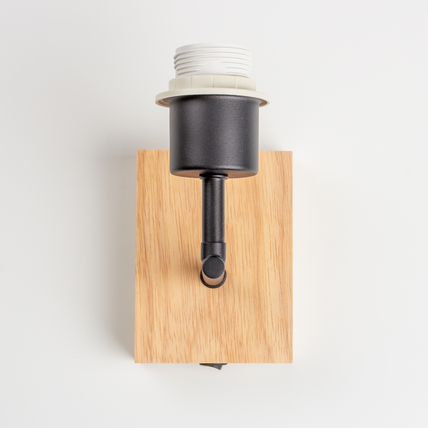 Brilagi - Lampada da parete NUBILA WOOD 1xE27/25W/230V rovere/nero/grigio chiaro