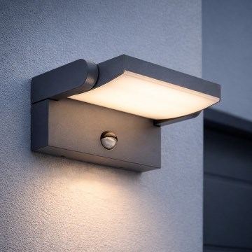 BRILAGI - Lampada da parete per esterni a LED con sensore di movimento e sensore crepuscolare ANKLE LED/12W/230V IP65 nero