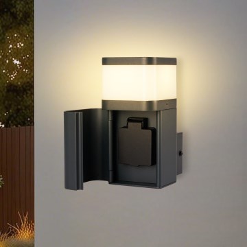 Brilagi - Lampada da parete per esterni con presa SCHUKO PILLAR 1xG9/11W/230V IP44 antracite