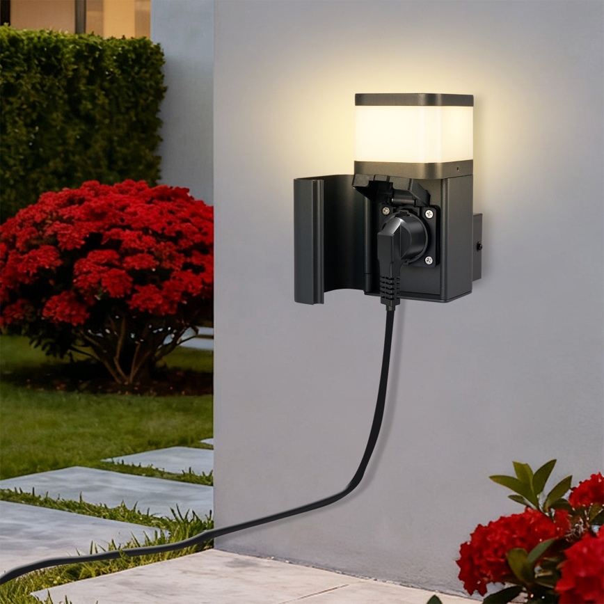 Brilagi - Lampada da parete per esterni con presa SCHUKO PILLAR 1xG9/11W/230V IP44 antracite