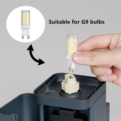 Brilagi - Lampada da parete per esterni con presa SCHUKO PILLAR 1xG9/11W/230V IP44 antracite