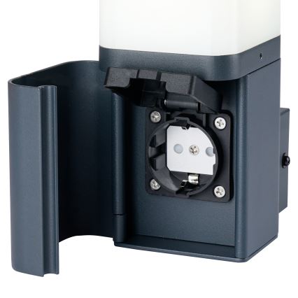 Brilagi - Lampada da parete per esterni con presa SCHUKO PILLAR 1xG9/11W/230V IP44 antracite