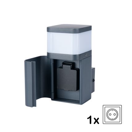 Brilagi - Lampada da parete per esterni con presa SCHUKO PILLAR 1xG9/11W/230V IP44 antracite
