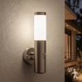 BRILAGI - Lampada da parete per esterni con sensore ELIA 1xE27/20W/230V IP44 cromo opaco