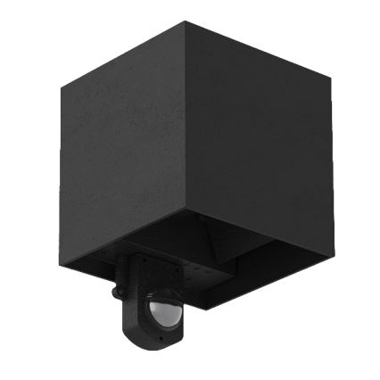 Brilagi - Lampada da parete per esterni CUBE LED con sensore, 6 W, 230 V, nera