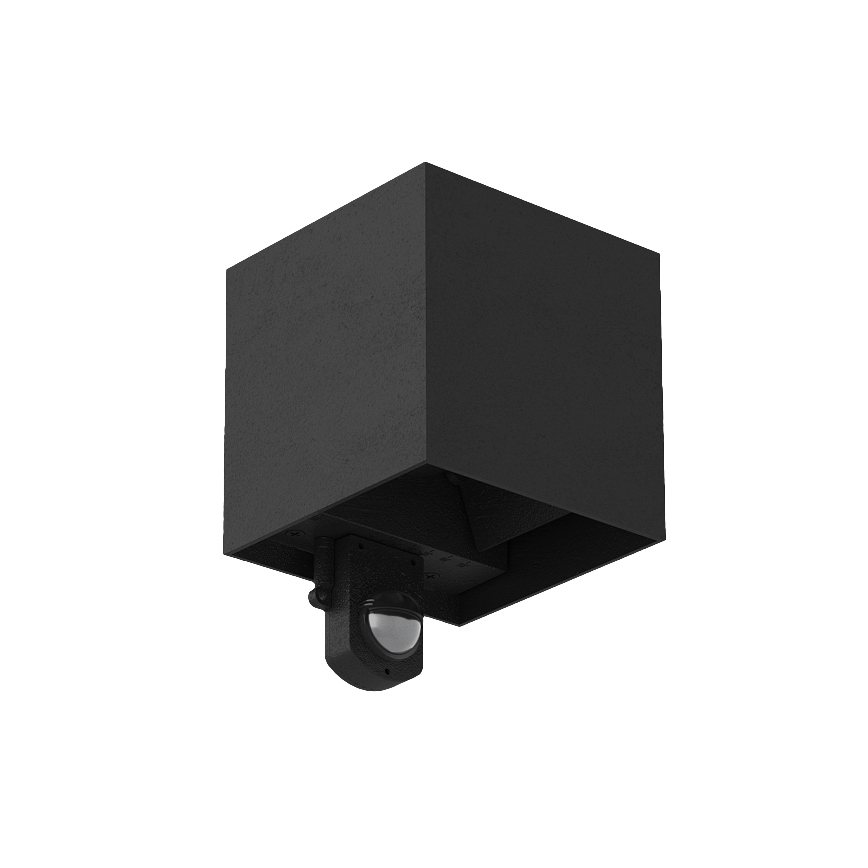 Brilagi - Lampada da parete per esterni CUBE LED con sensore, 6 W, 230 V, nera