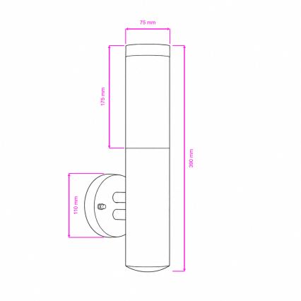 BRILAGI - Lampada da parete per esterni ELIA 1xE27/20W/230V IP44 cromo opaco