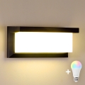Brilagi - Lampada da parete per esterni LED RGBW dimmerabile BRICKY 1xE27/9W/230V 2700-6500K IP54 nera