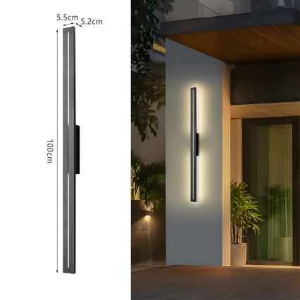 Brilagi - Applique da esterno LINEO LED/24W/230V 4000K IP65 100 cm nero CRI 90