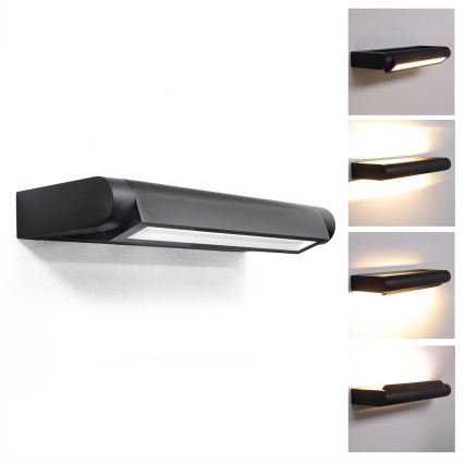 BRILAGI - Lampada da parete esterna a LED per facciata SALERNO LED/12W/230V 35,5 cm nero IP65