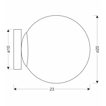 BRILAGI - Lampada da parete POLOS 1xE27/40W/230V Ø 20 cm nera
