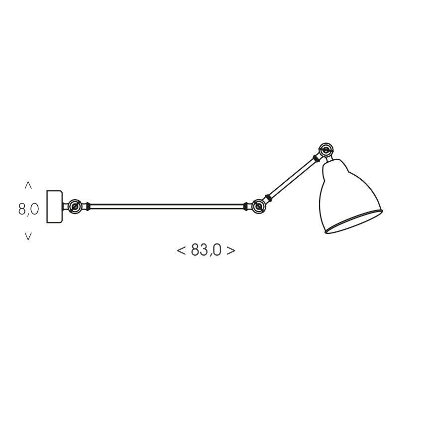 Brilagi - Lampada da parete QUILL 1xE27/40W/230V 83 cm nera