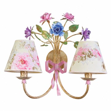 BRILAGI - Lampada da parete ROMANCE 2xE14/40W/230V multicolore/beige/patina