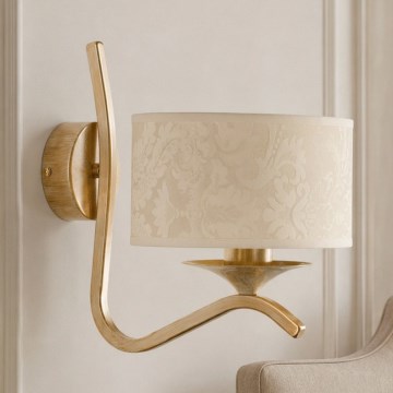 Brilagi - Lampada da parete SAPHIRE 1xE27/15W/230V crema/oro/patina