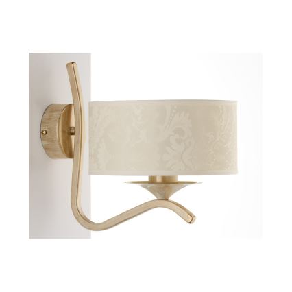 Brilagi - Lampada da parete SAPHIRE 1xE27/15W/230V crema/oro/patina