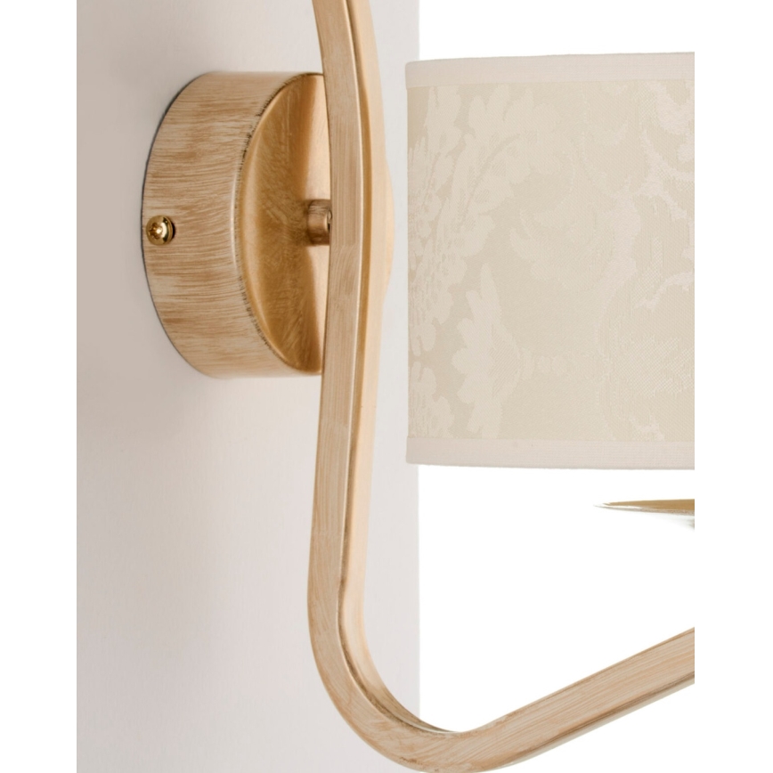 Brilagi - Lampada da parete SAPHIRE 1xE27/15W/230V crema/oro/patina