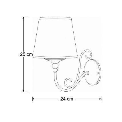 Brilagi - Lampada da parete SONIA 1xE27/15W/230V crema/patina