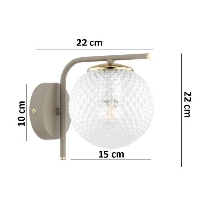 Brilagi - Lampada da parete STELLA 1xE27/60W/230V beige/oro