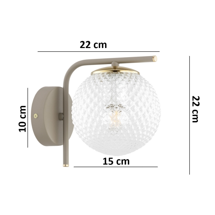 Brilagi - Lampada da parete STELLA 1xE27/60W/230V beige/oro