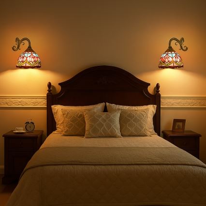 Brilagi - Lampada da parete Tiffany in vetro colorato LORAS 1xE27/40W/230V