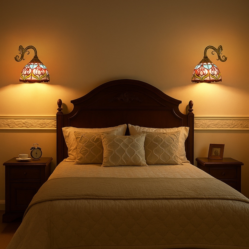 Brilagi - Lampada da parete Tiffany in vetro colorato LORAS 1xE27/40W/230V