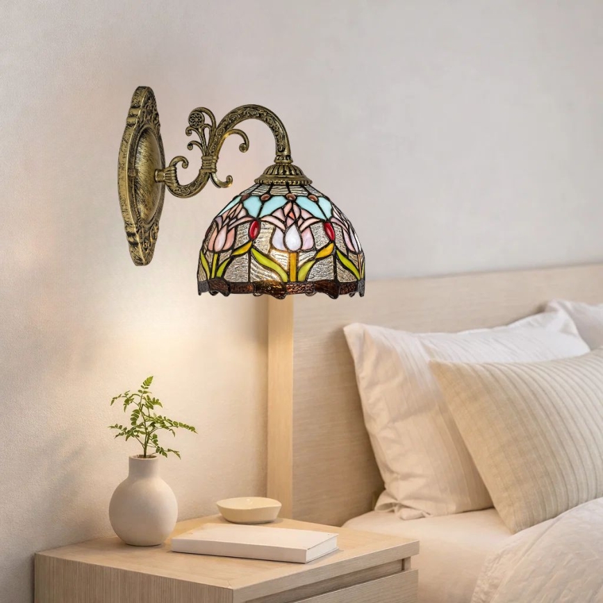 Brilagi - Lampada da parete Tiffany in vetro colorato LORAS 1xE27/40W/230V