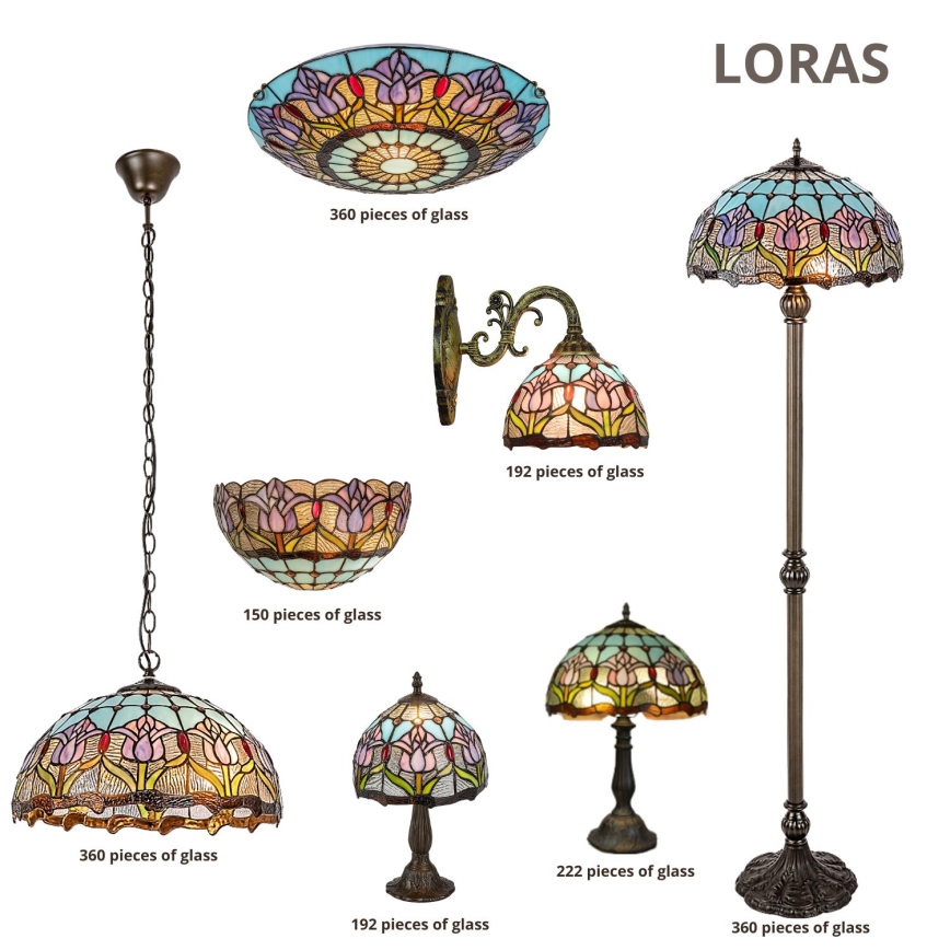 Brilagi - Lampada da parete Tiffany in vetro colorato LORAS 1xE27/40W/230V