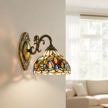 Brilagi - Lampada da parete Tiffany in vetro colorato LUISA 1xE27/40W/230V