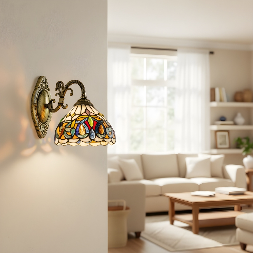 Brilagi - Lampada da parete Tiffany in vetro colorato LUISA 1xE27/40W/230V