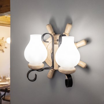 Brilagi - Lampada da parete TIMONA 2xE14/40W/230V rovere