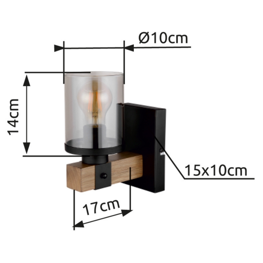Brilagi - Lampada da parete VISTA 1xE27/60W/230V rovere