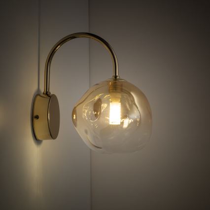 Brilagi - Lampada da parete VULCANO 1xG9/8W/230V dorata/beige fumé