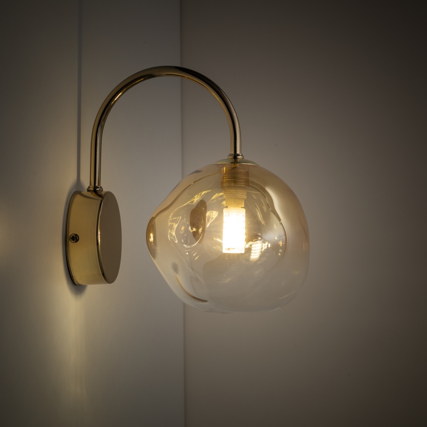 Brilagi - Lampada da parete VULCANO 1xG9/8W/230V dorata/beige fumé