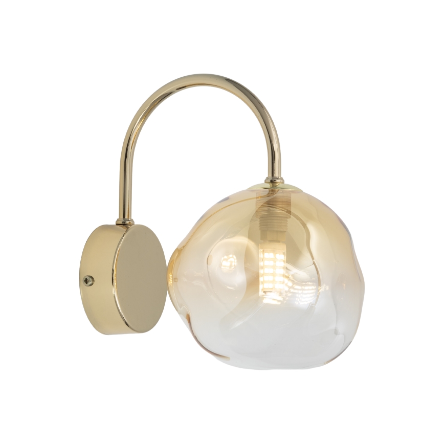 Brilagi - Lampada da parete VULCANO 1xG9/8W/230V dorata/beige fumé