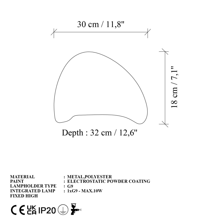 Brilagi - Lampada da parete WABI SABI 1xE14/40W/230V bianca